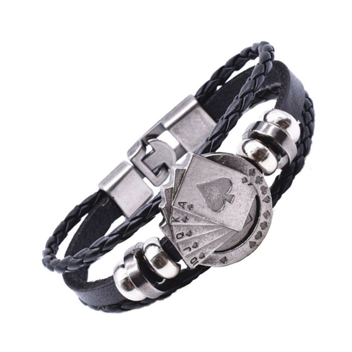 GENERICO - Pulsera de Cuero para hombres - Poker