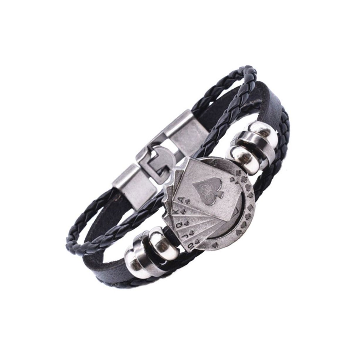 GENERICO - Pulsera de Cuero para hombres - Poker