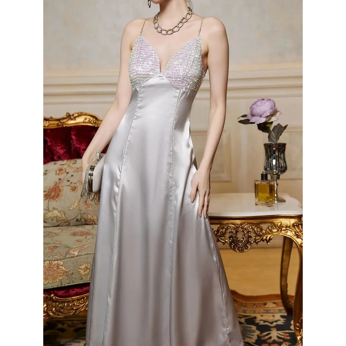 GENERICO - Vestido de fiesta elegante para mujer