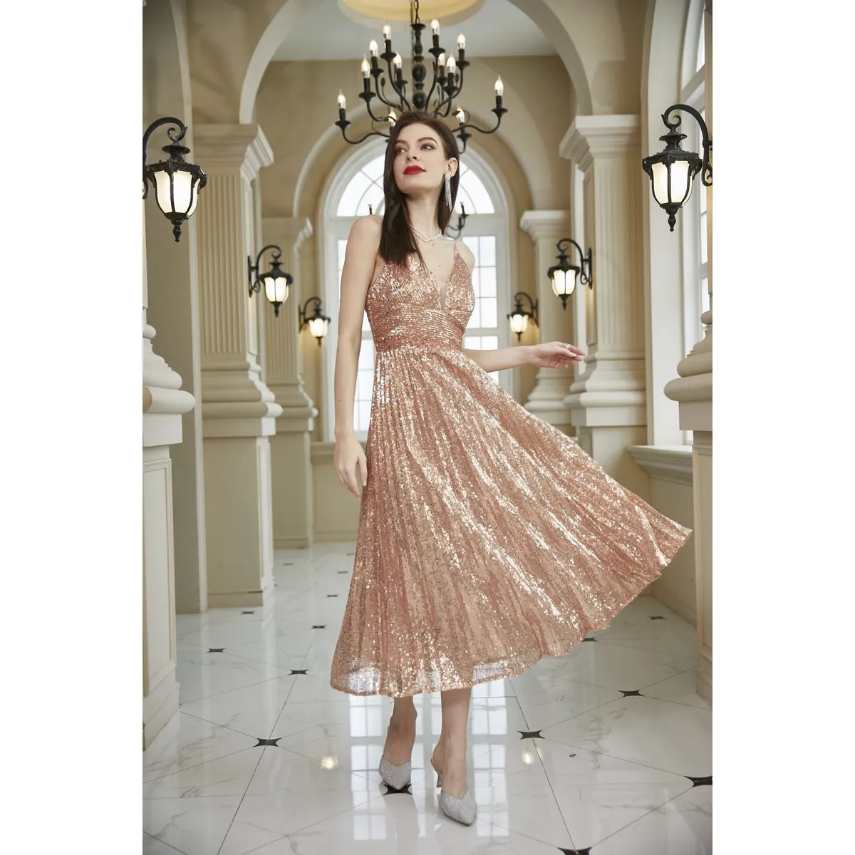 BLWOENS - Vestido de fiesta elegante para mujer