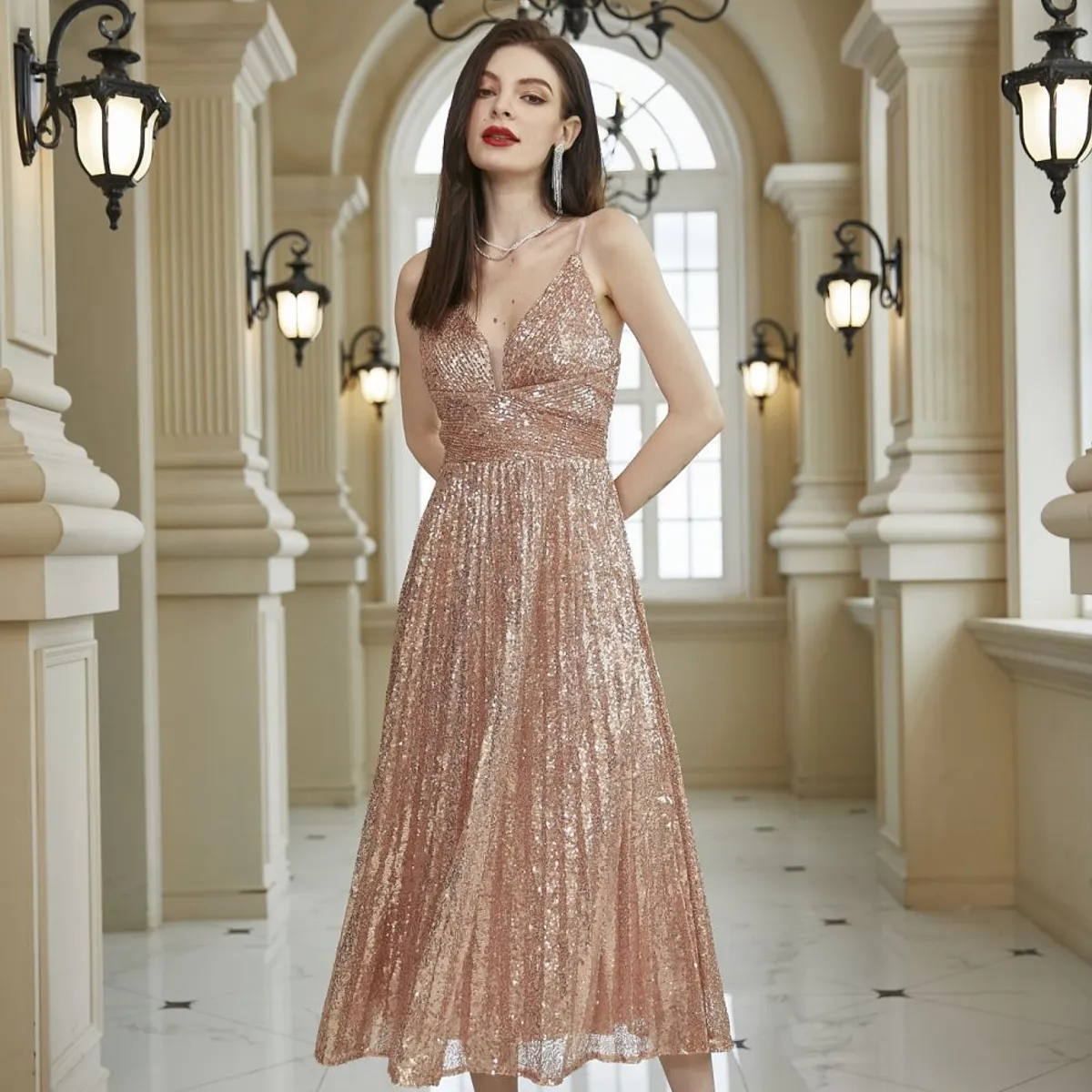 BLWOENS - Vestido de fiesta elegante para mujer