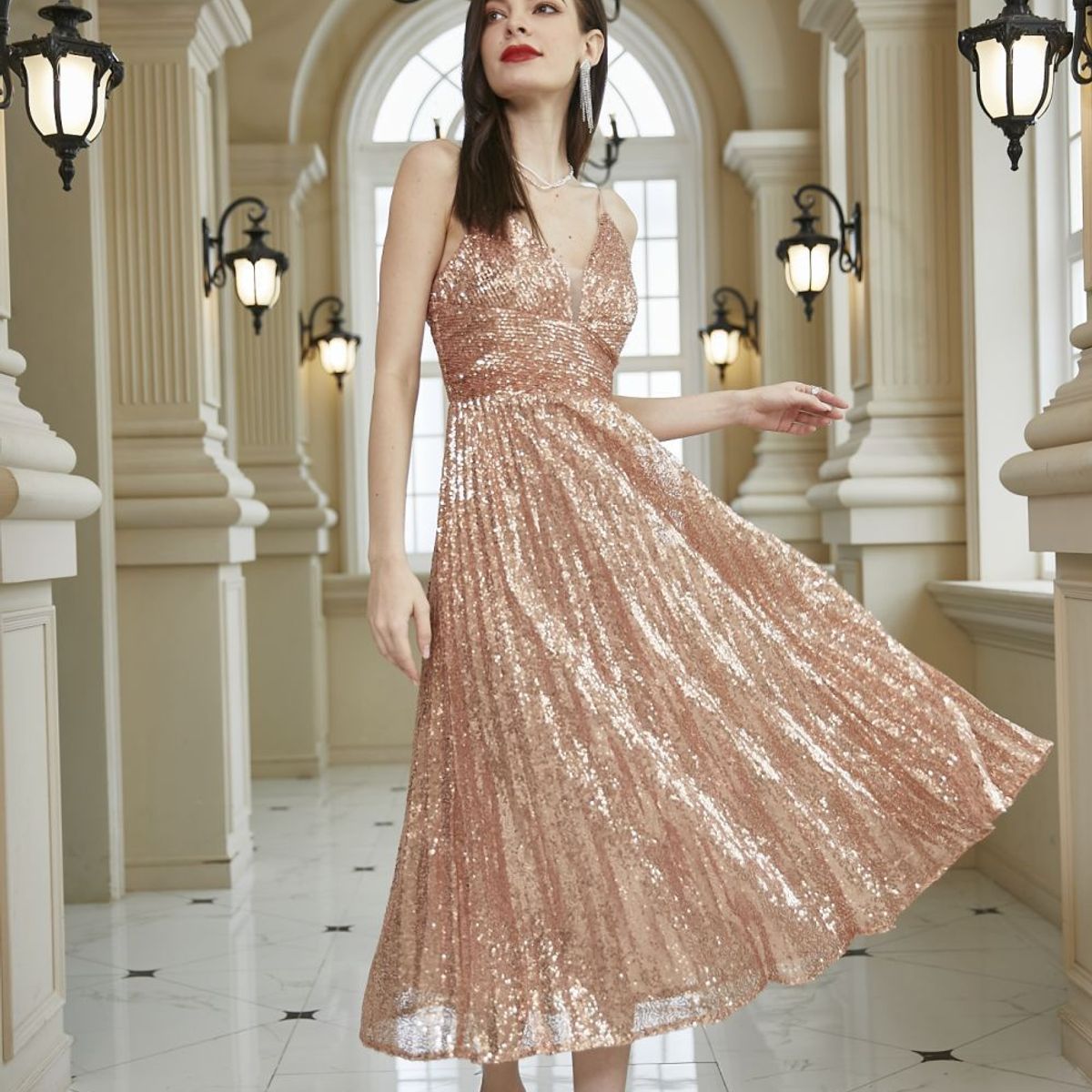 BLWOENS - Vestido de fiesta elegante para mujer