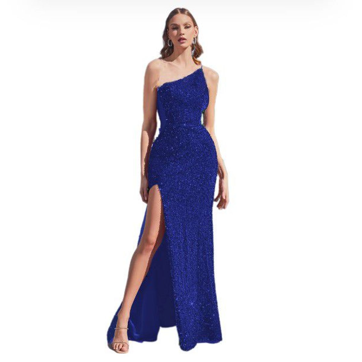 BLWOENS - Vestido Midi Blwoens Lentejuelas Un Hombro