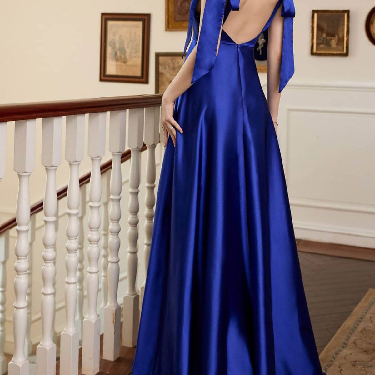 BLWOENS - Vestido Midi Blwoens Azul Para Fiesta - Elegante Y Sofisticado