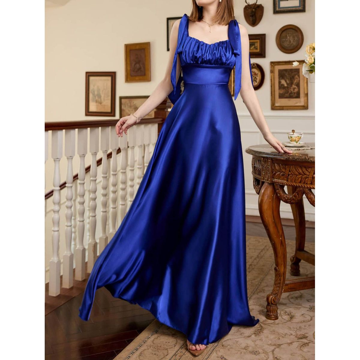 BLWOENS - Vestido Midi Blwoens Azul Para Fiesta - Elegante Y Sofisticado