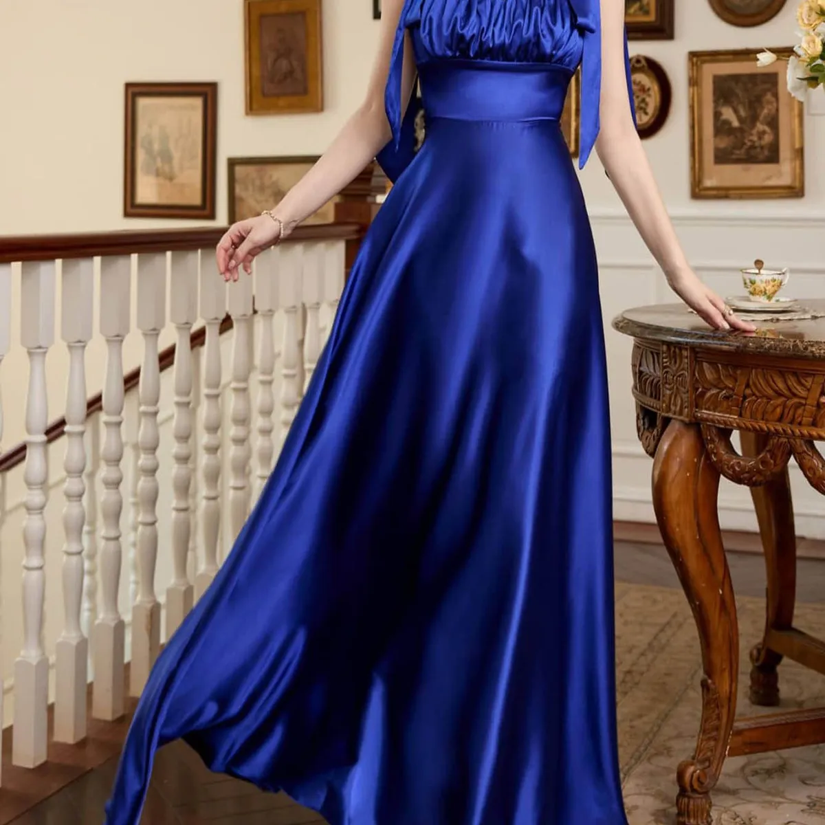 BLWOENS - Vestido Midi Blwoens Azul Para Fiesta - Elegante Y Sofisticado