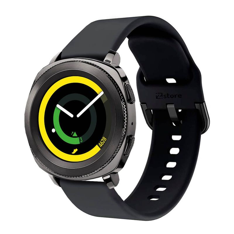 GENERICO - Correa Compatible Con Samsung Gear Sport Negro Hebilla 20mm
