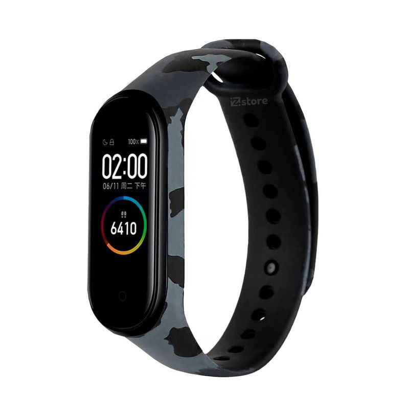 GENERICO - Correa Compatible Con Xiaomi Mi Band 3 y 4 Camuflado Gris