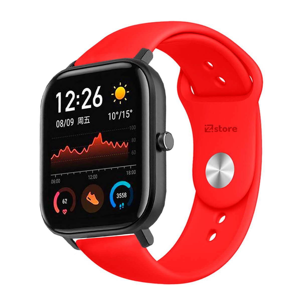 GENERICO - Correa Compatible Con Amazfit GTS Rojo Broche 20mm