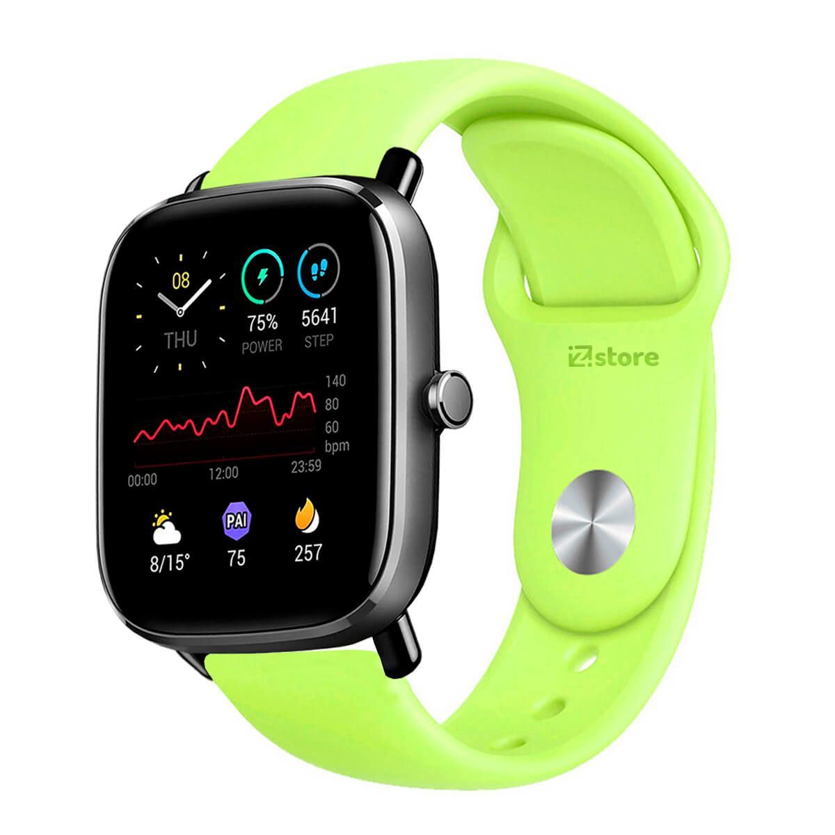 GENERICO - Correa Compatible Con Amazfit GTS2 Mini Verde Limon Broche 20mm