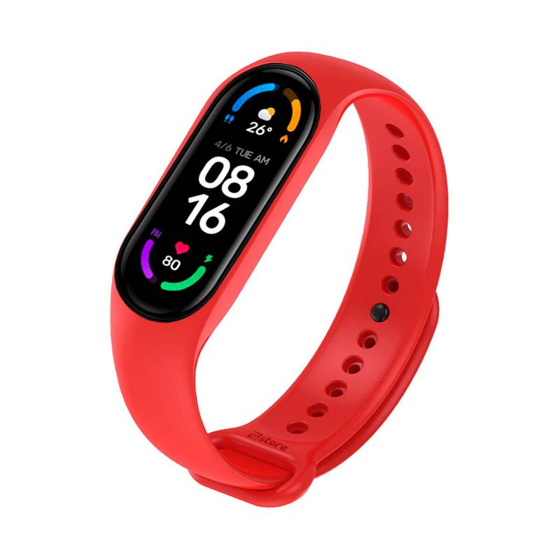 GENERICO - Correa Compatible Con Xiaomi Mi Band 5 y 6 Rojo