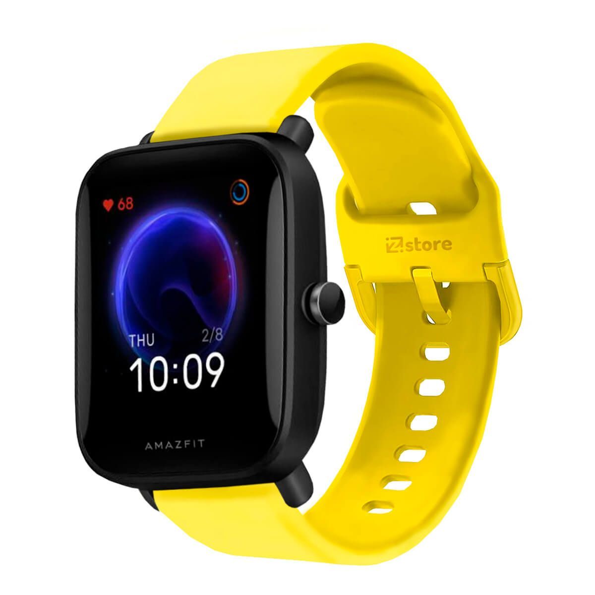 GENERICO - Correa Compatible Con Amazfit Pop Pro Amarillo Hebilla 20mm