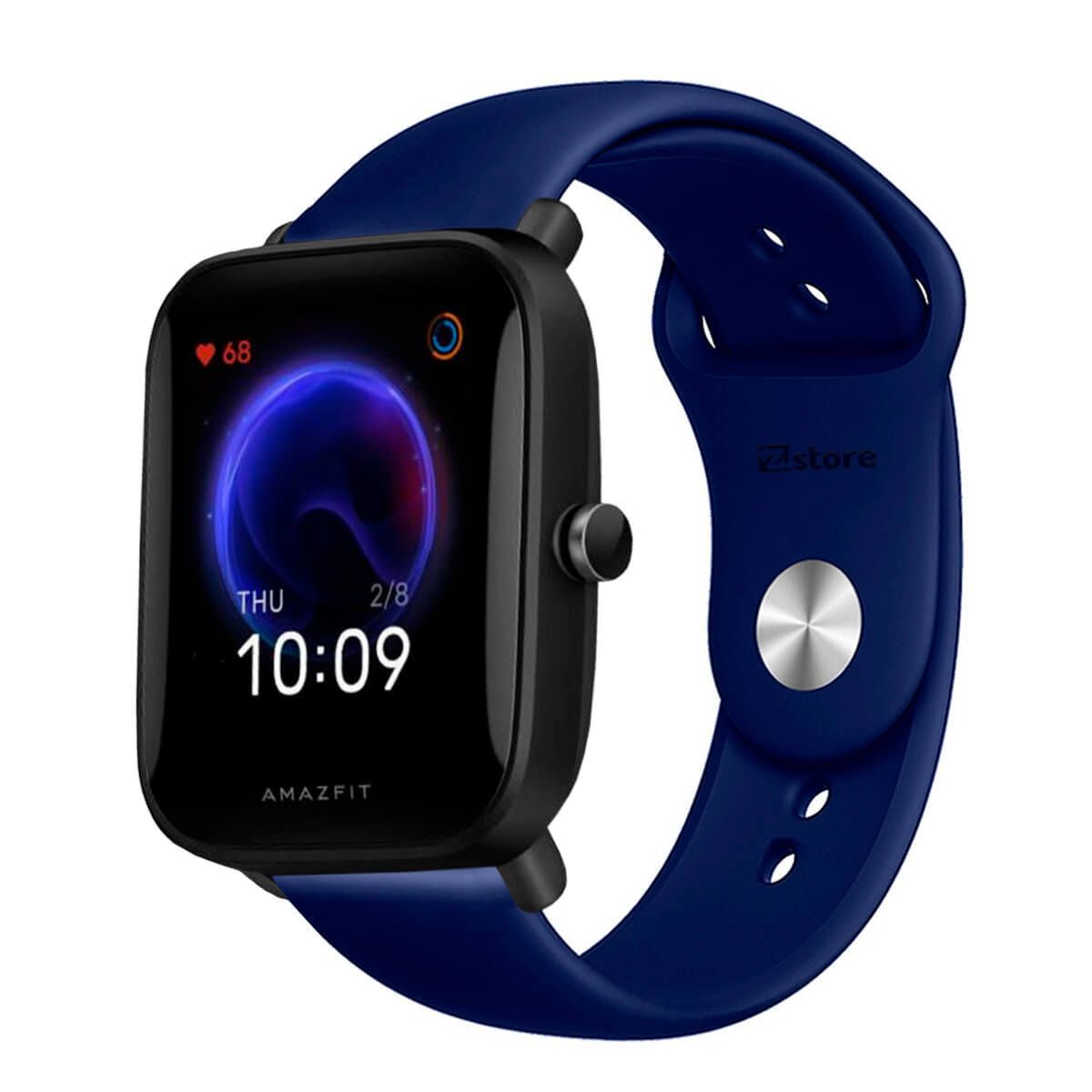 GENERICO - Correa Compatible Con Amazfit Pop Pro Azul Oscuro Broche 20mm
