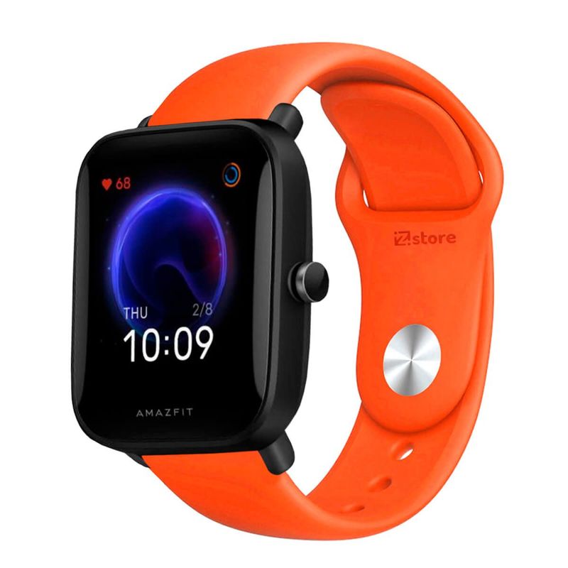 GENERICO - Correa Compatible Con Amazfit Pop Pro Naranja Broche 20mm