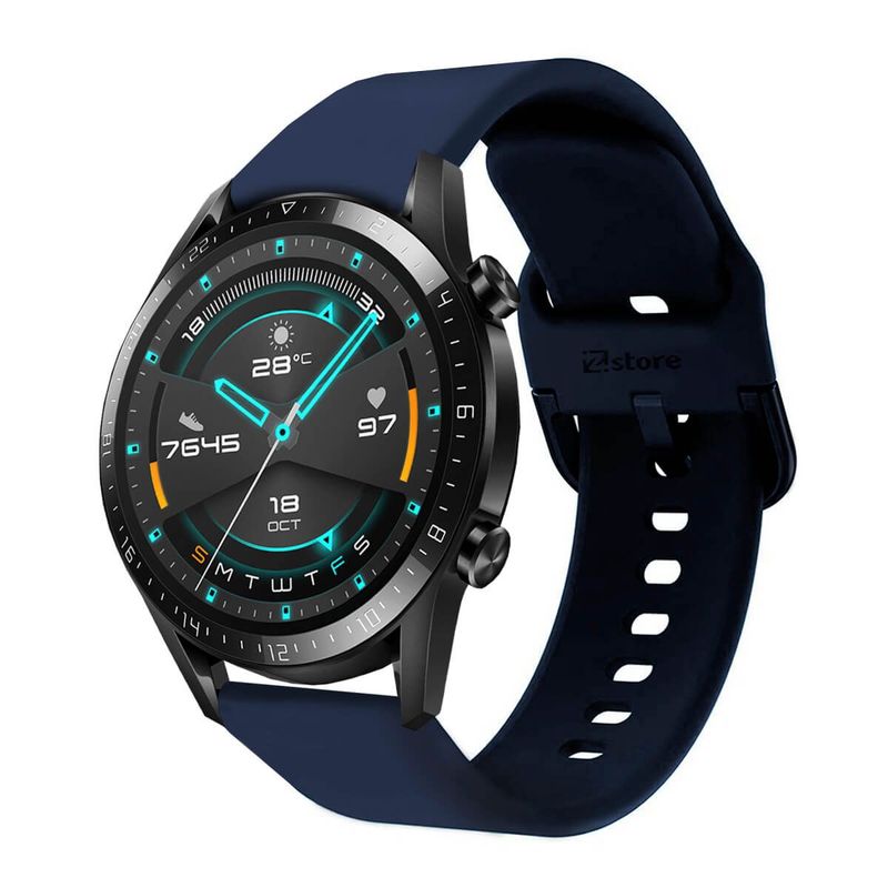 GENERICO - Correa Compatible Con Huawei GT2 46mm Azul Oscuro Hebilla 22mm