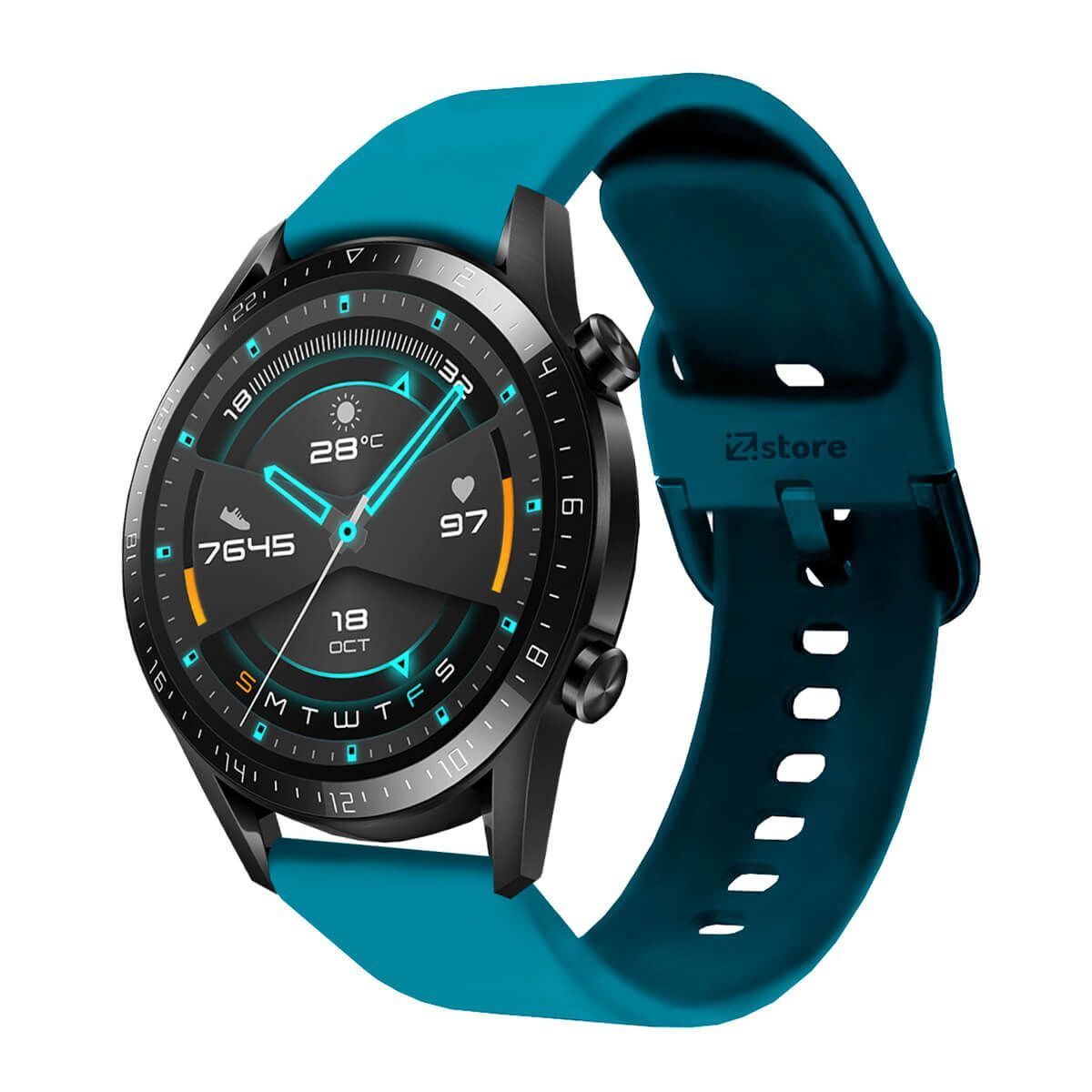 GENERICO - Correa Compatible Con Huawei GT2 46mm Azul Turqueza Hebilla 22mm