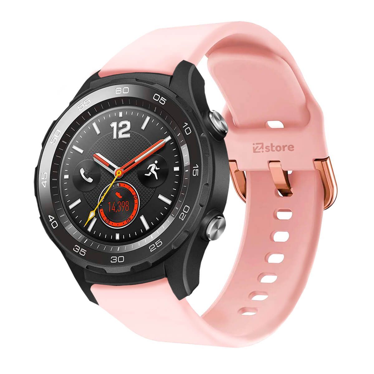GENERICO - Correa Compatible Con Huawei Watch 2 Classic Rosado Hebilla 22mm