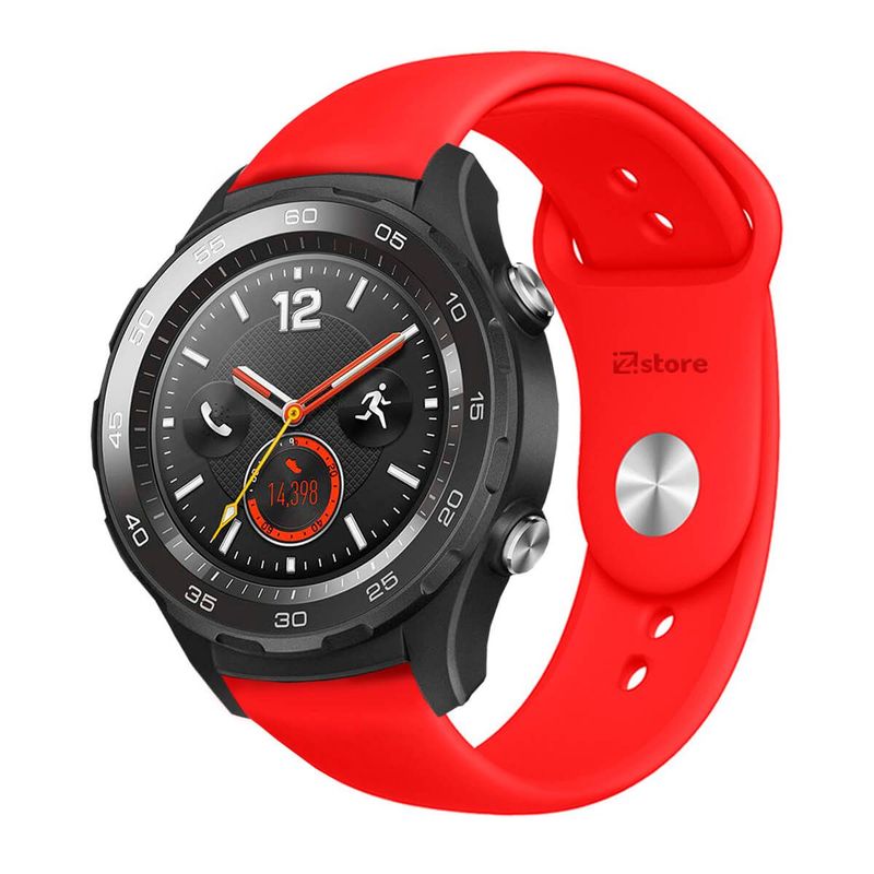 GENERICO - Correa Compatible Con Huawei Watch 2 Rojo Broche 20mm