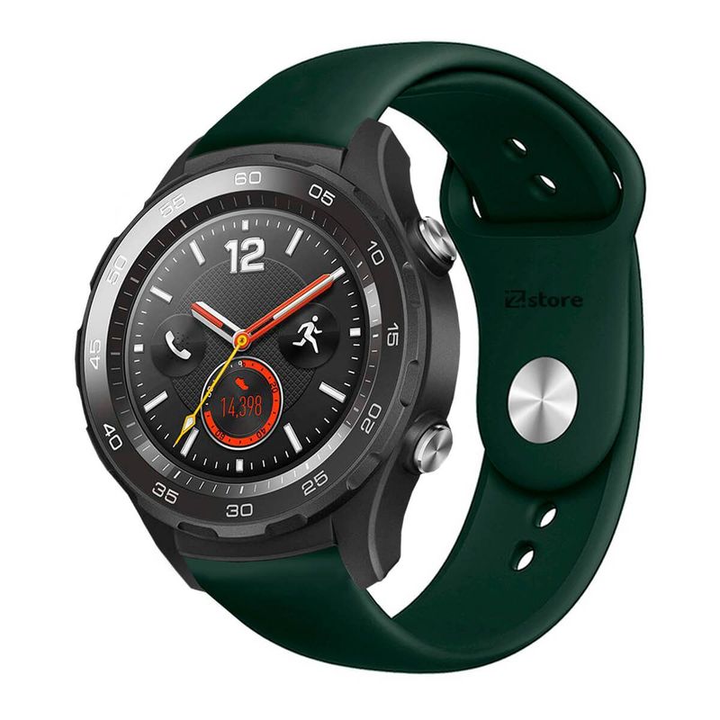 GENERICO - Correa Compatible Con Huawei Watch 2 Verde Oscuro Broche 20mm