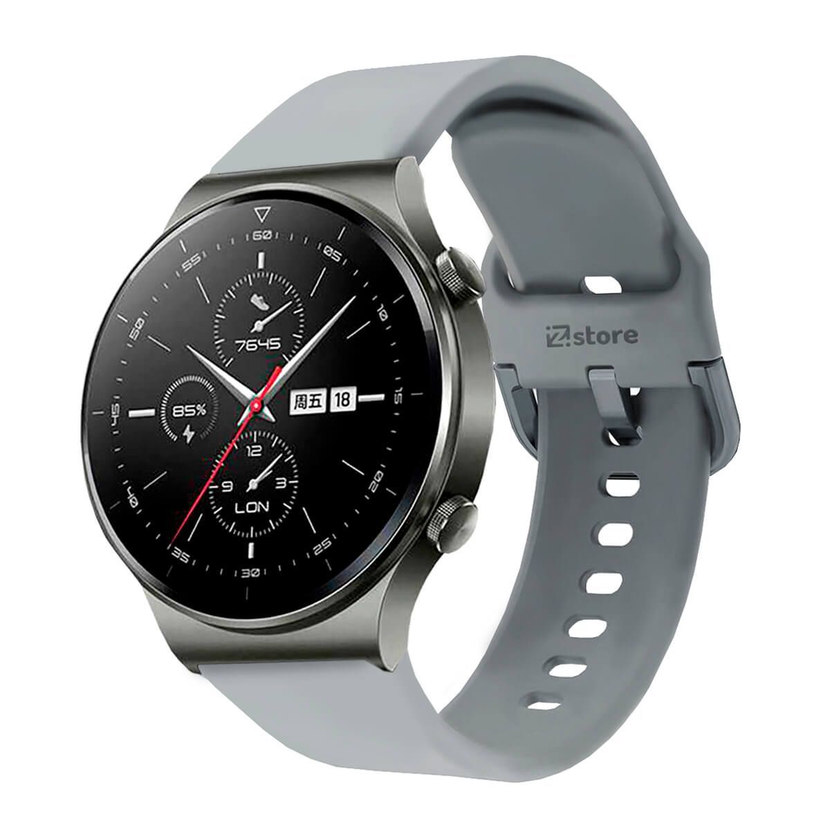 GENERICO - Correa Compatible Con Huawei Watch GT2 Pro Gris Hebilla 22mm