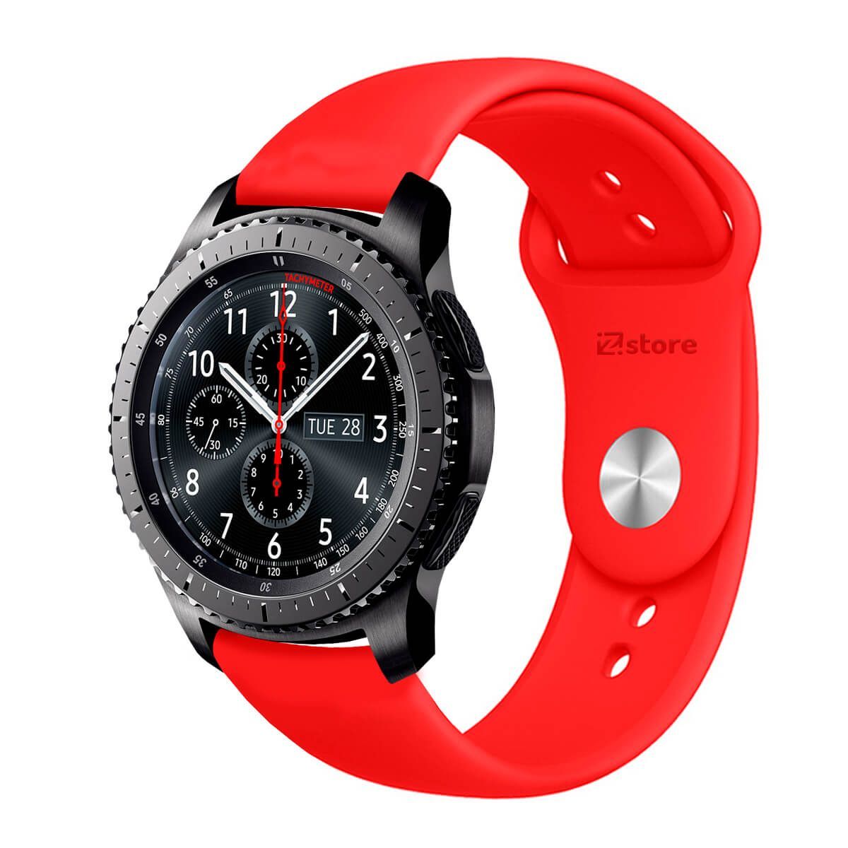 GENERICO - Correa Compatible Con Samsung Galaxy Gear S3 Frontier Rojo Broche 22mm
