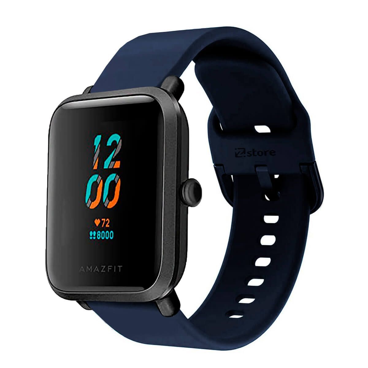 GENERICO - Correa Compatible Con Amazfit Bip Lite Azul Oscuro Hebilla 20mm