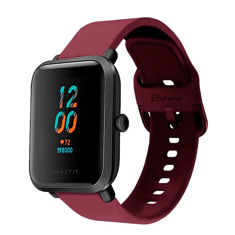 GENERICO - Correa Compatible Con Amazfit Bip S Vino Rojo Hebilla 20mm