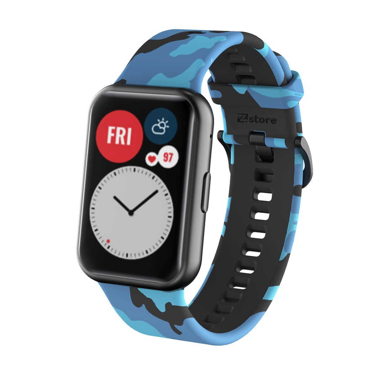 GENERICO - Correa Compatible Con Huawei Watch Fit Camuflado Azul