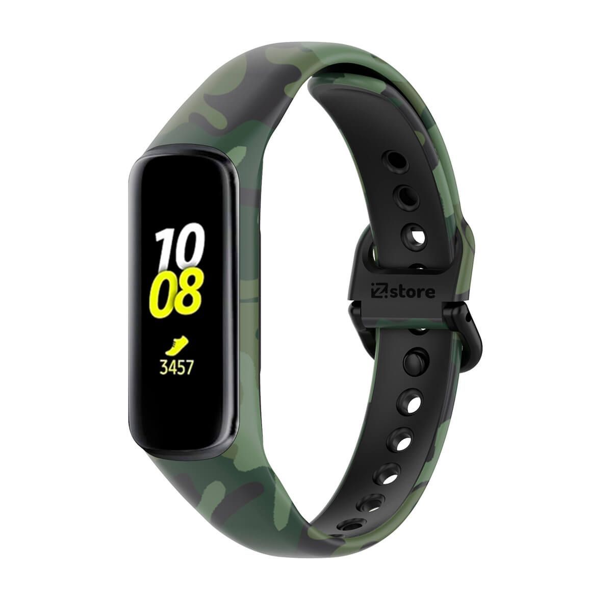 GENERICO - Correa Compatible Con Samsung Galaxy Fit 2 Camuflado Verde
