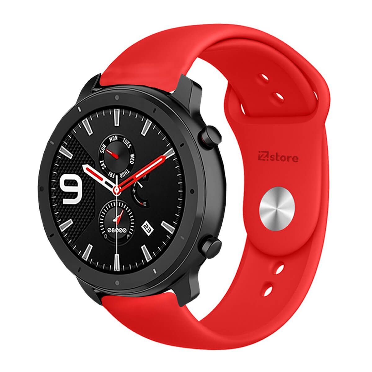 GENERICO - Correa Compatible Con Amazfit GTR 47mm Rojo 22mm