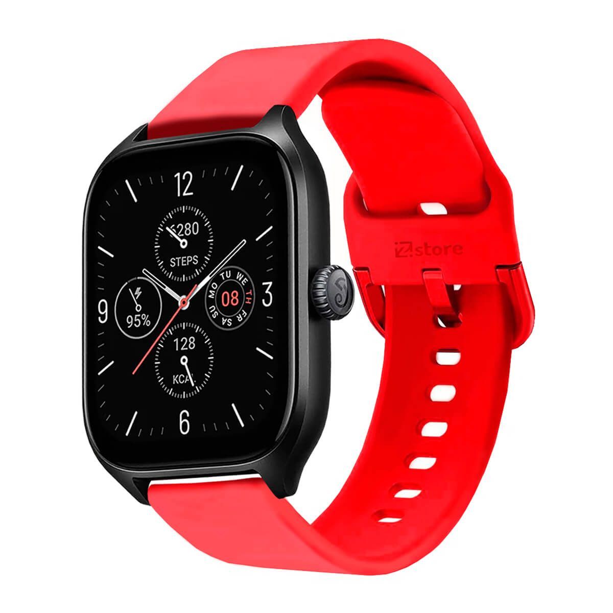 GENERICO - Correa Compatible Con Amazfit GTS4 Rojo Hebilla 20mm