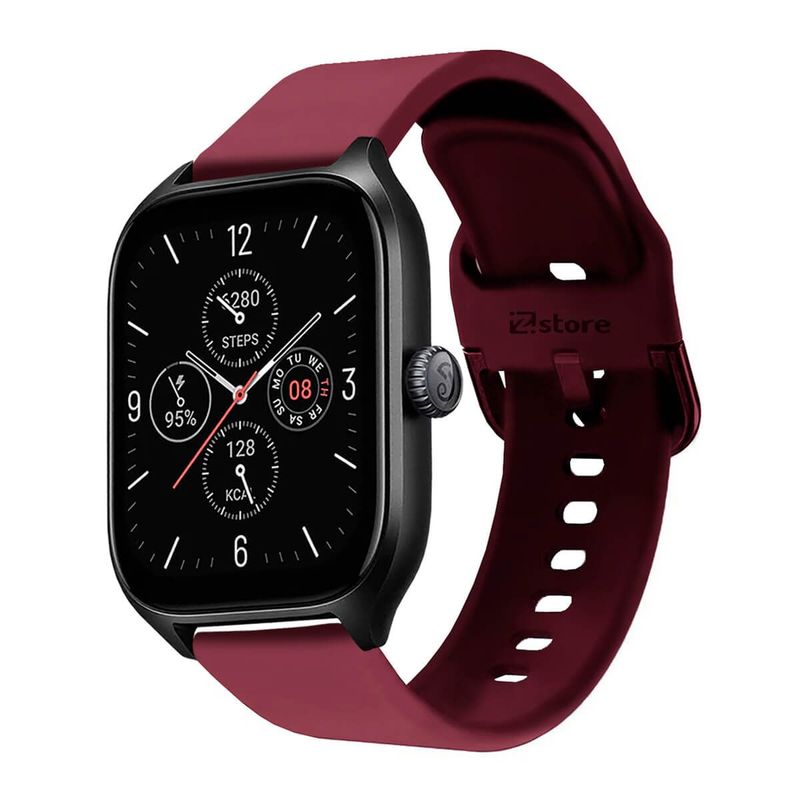 GENERICO - Correa Compatible Con Amazfit GTS4 Vino Rojo Hebilla 20mm
