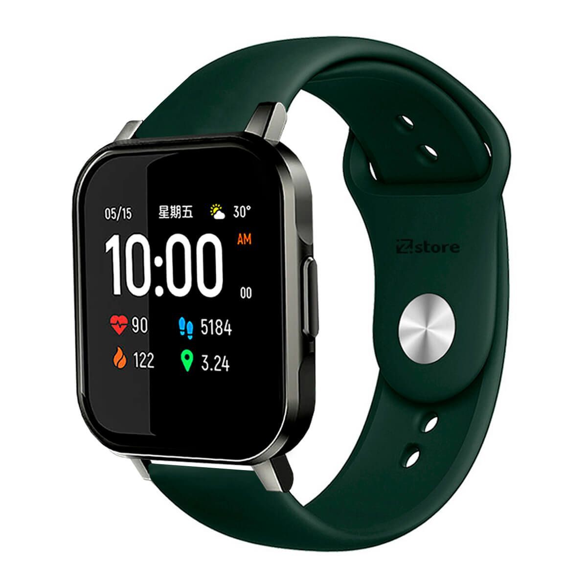 GENERICO - Correa Compatible Con Haylou LS02 Colores Verde Oscuro Broche 20mm