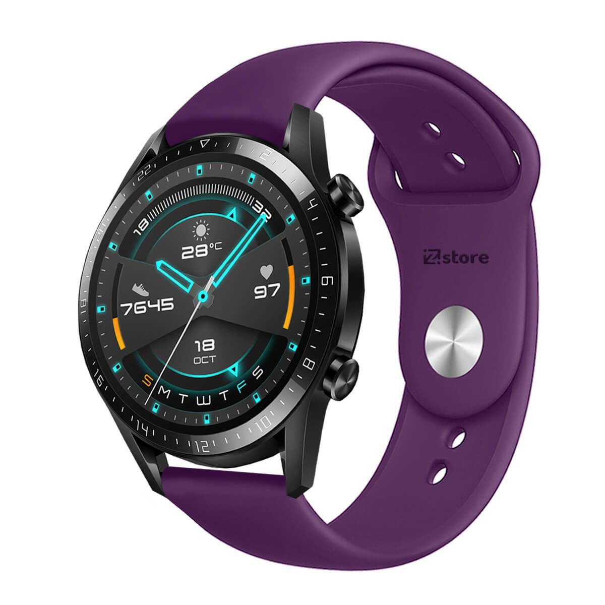 GENERICO - Correa Compatible Con Huawei GT2 46mm Morado Broche 22mm