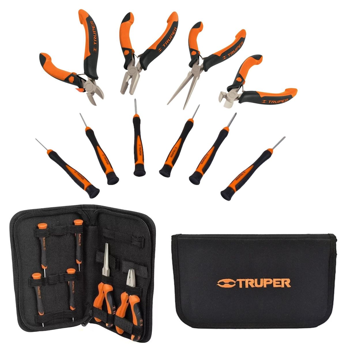 TRUPER - Juego desarmadores  joyero mini alicates 6 piezas, Truper