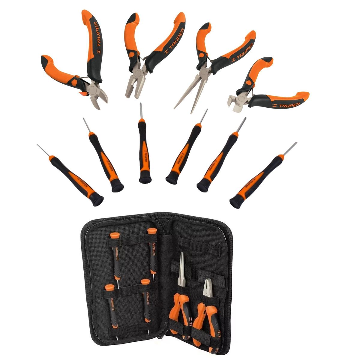 TRUPER - Juego desarmadores  joyero mini alicates 6 piezas, Truper