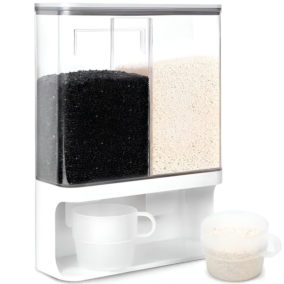 ELMEJORPRECIO - Dispensador Multiuso Doble Espacio Para Cereales Menestras 3000ML