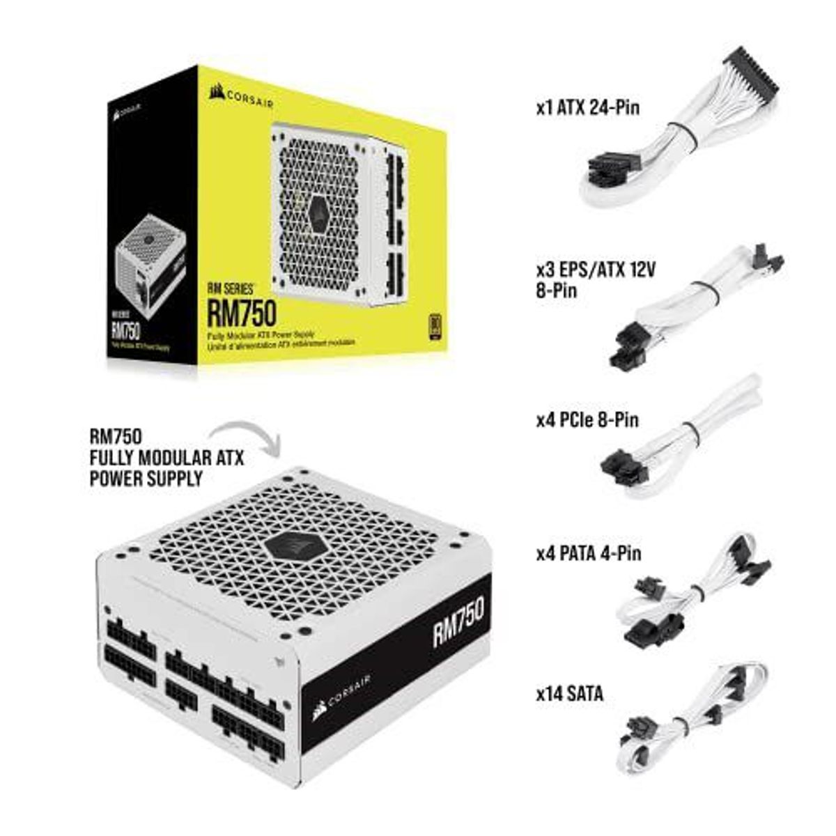 CORSAIR - Fuente de poder Corsair RM750 750W modular ATX EPS12V CP-9020231-NA