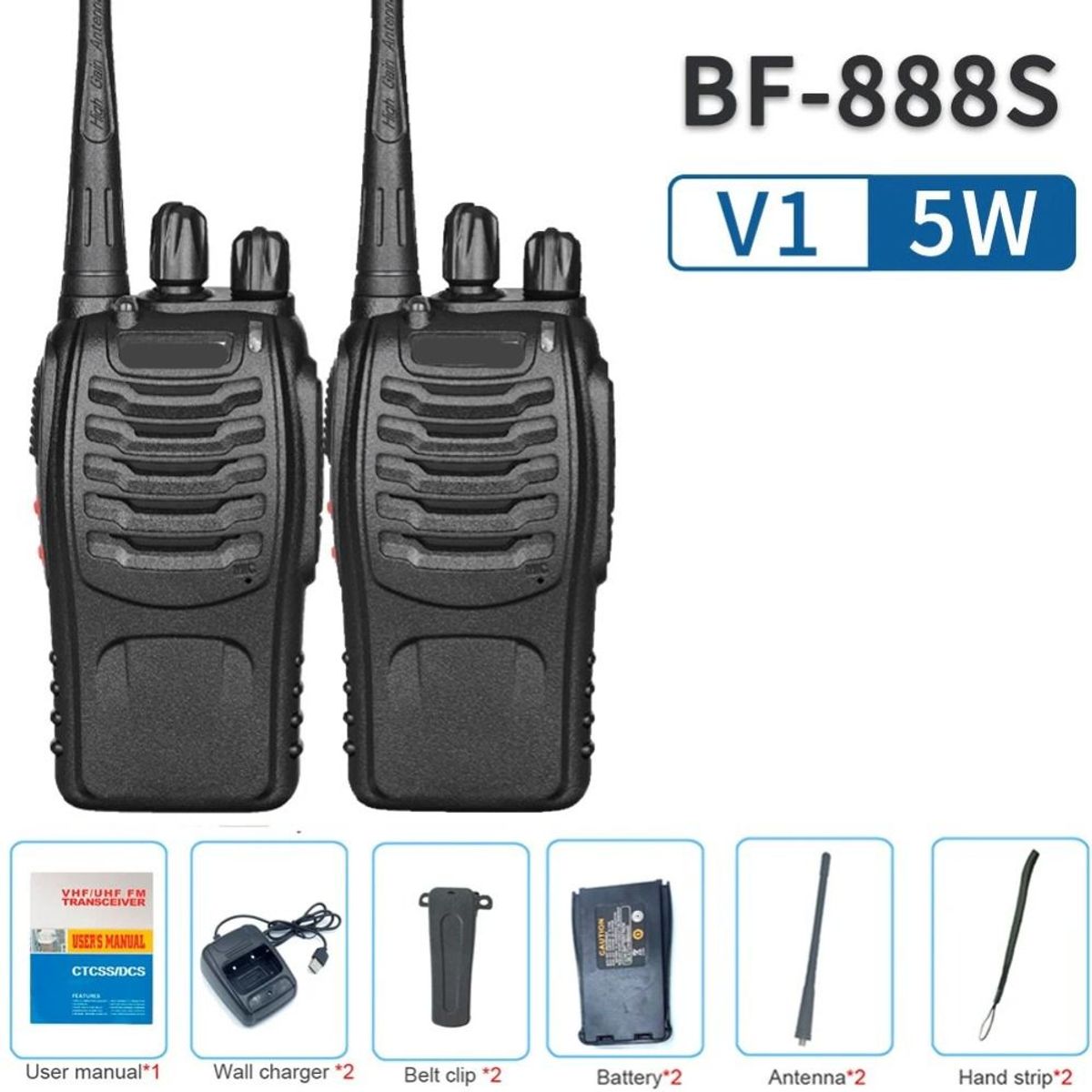 OEM - Kit Completo 2 Walkie Talkie Radio Transceptor 16Canales Bidireccional