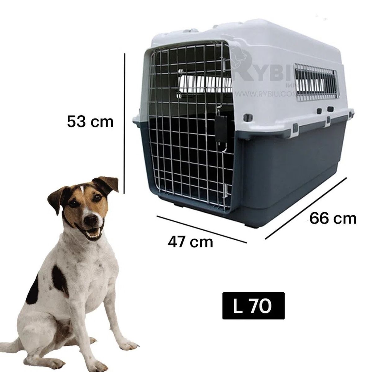 GENERICO - Kennel jaula  L70 transportadora de perros Mascotas FIBRA