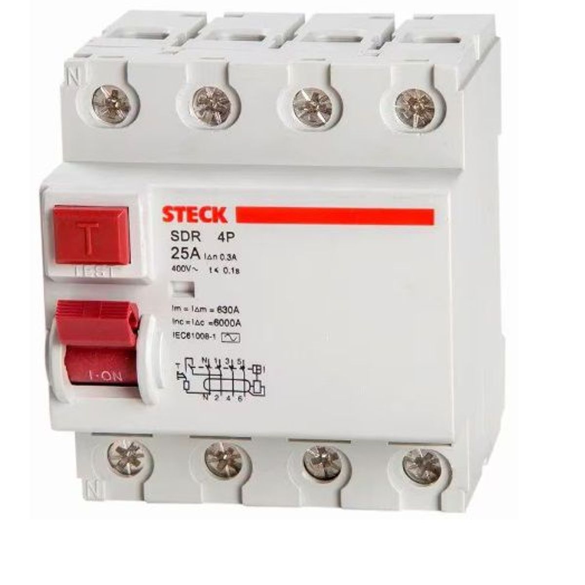 STECK - INTERRUPTOR DIFERENCIAL 4P 25A 400V 30MA