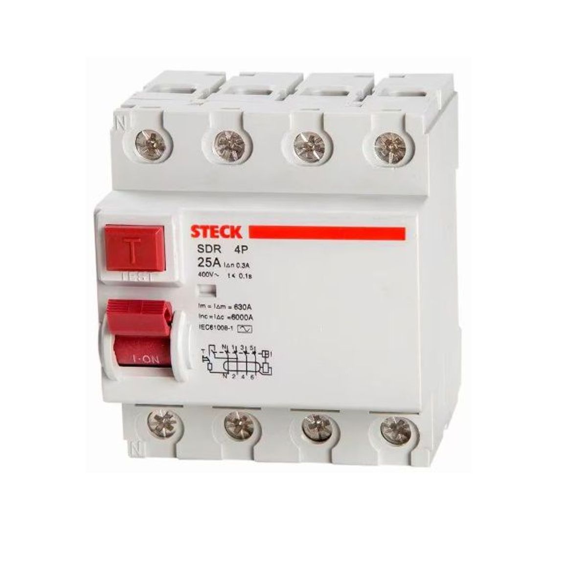 STECK - INTERRUPTOR DIFERENCIAL 4P 25A 400V 30MA