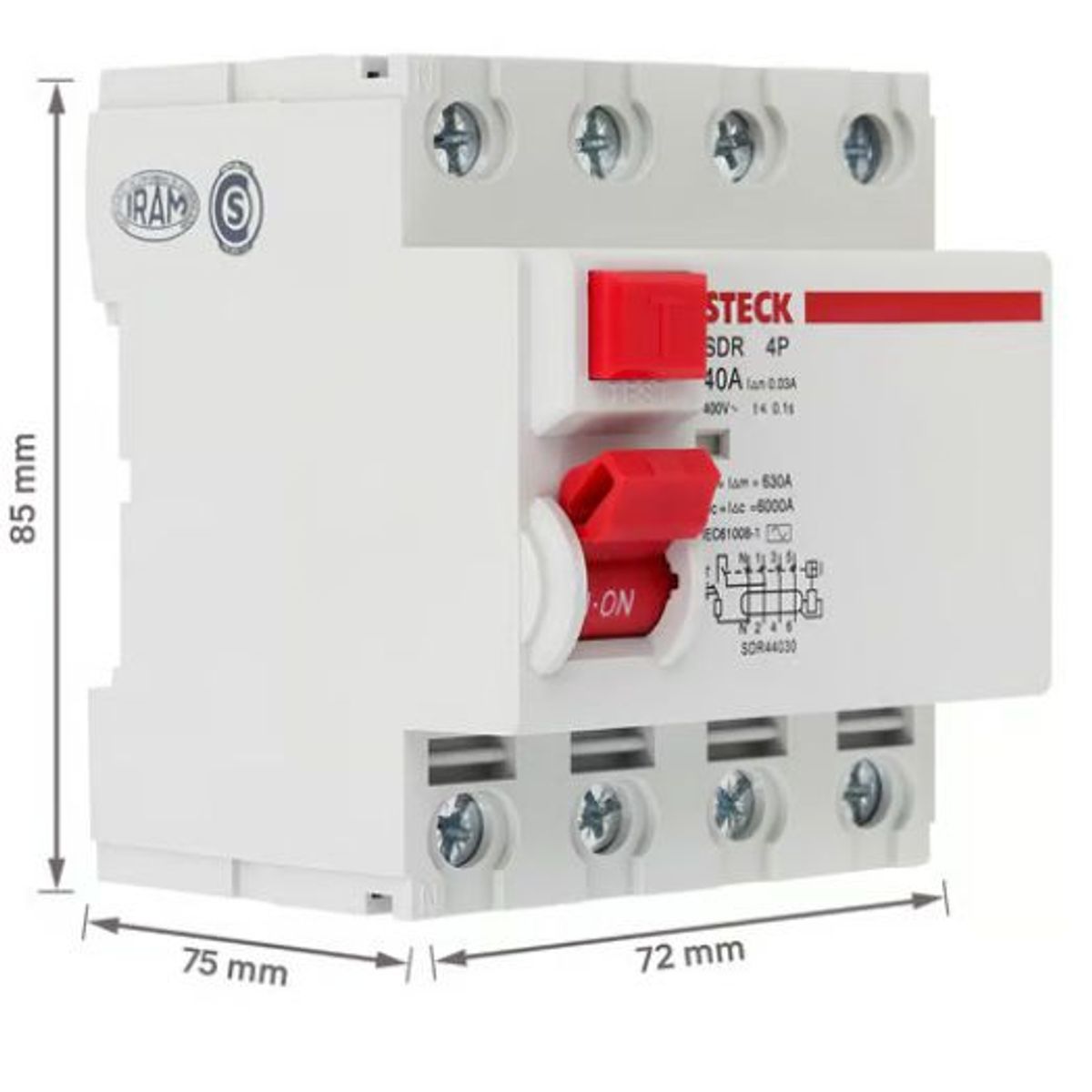 STECK - INTERRUPTOR DIFERENCIAL 4P 40A 400V 30MA