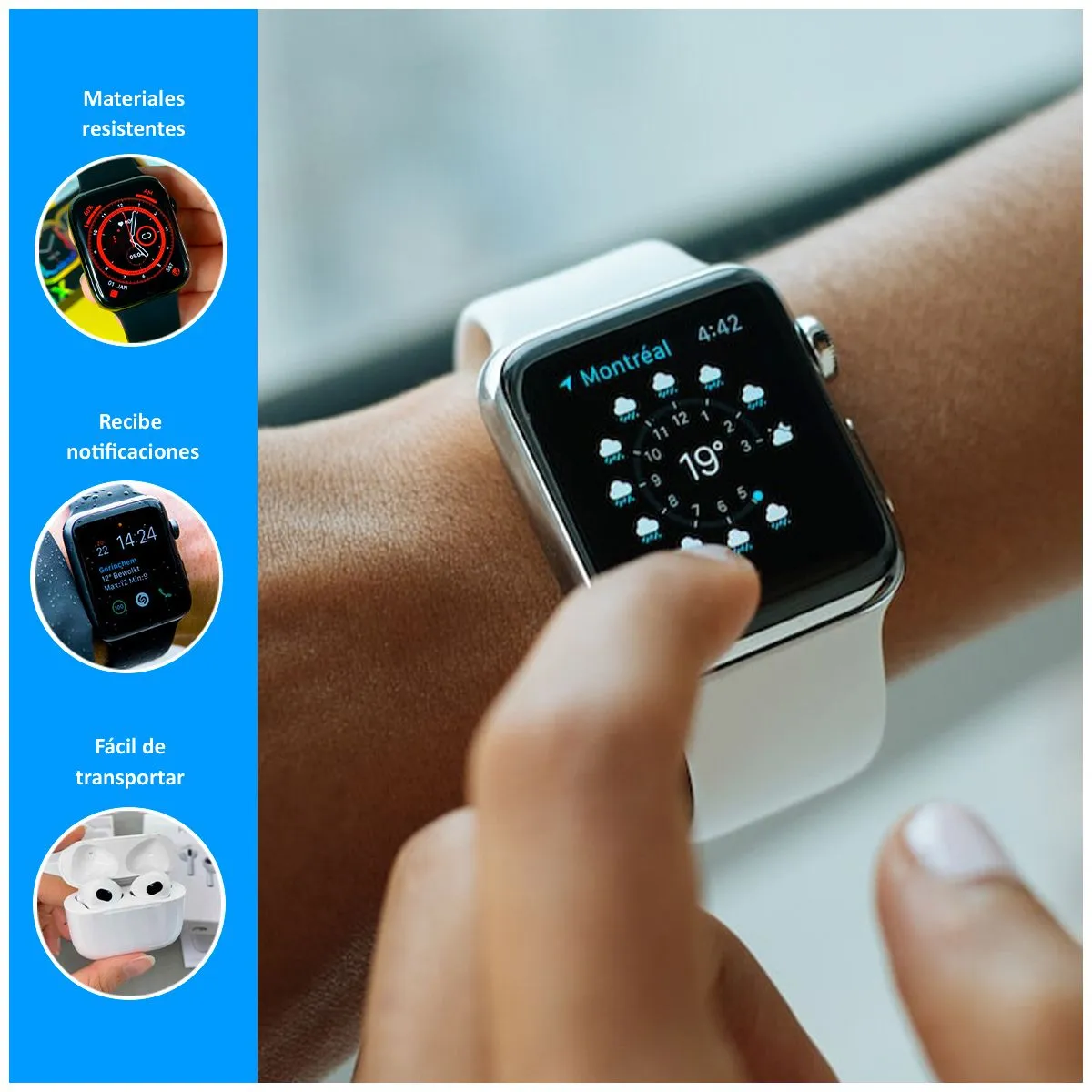 SASARU - Smartwatch i9 Pro Max S Blanco  Audífonos Pro 6s Blanco