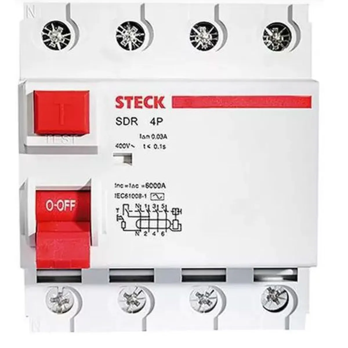 STECK - INTERRUPTOR DIFERENCIAL 4P 100A 400V 30MA