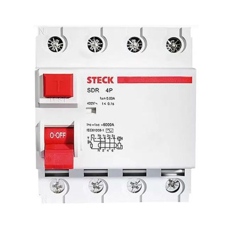STECK - INTERRUPTOR DIFERENCIAL 4P 100A 400V 30MA