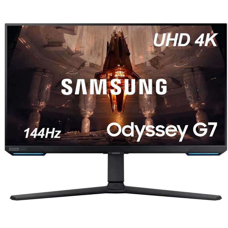 SAMSUNG - Monitor Samsung 28” Odyssey G7 UHD 4K IPS 144Hz 1ms