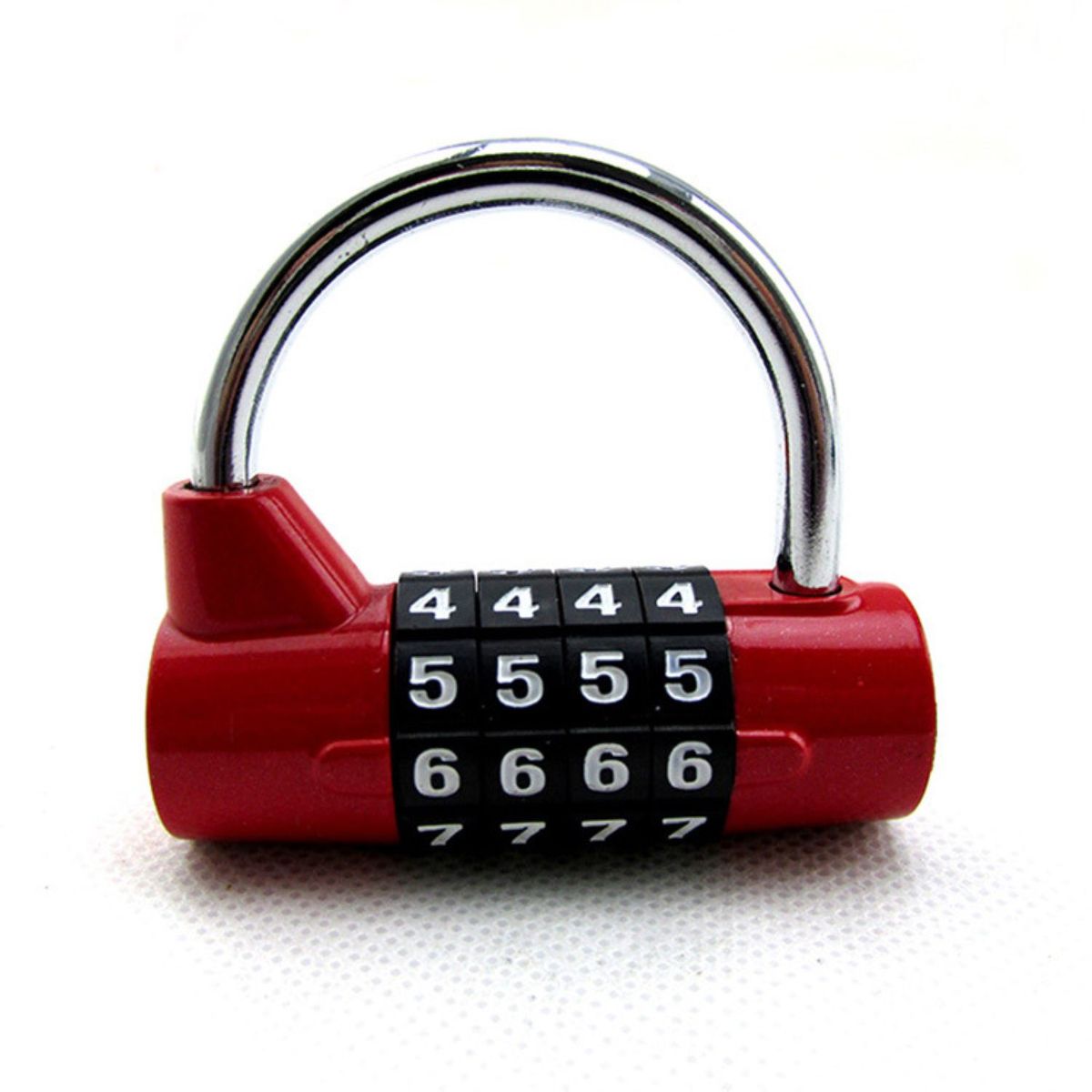 GENERICO - Candado con clave de combinación de 4 dígitos-Rojo