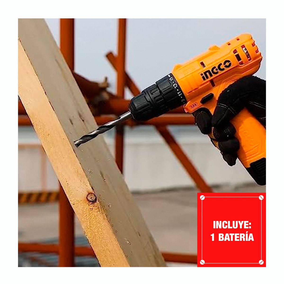 INGCO TOOLS - TALADRO ATORNILLADOR 12V INALÁMBRICO BATERÍA CARGA TIPO C - CDLI12428