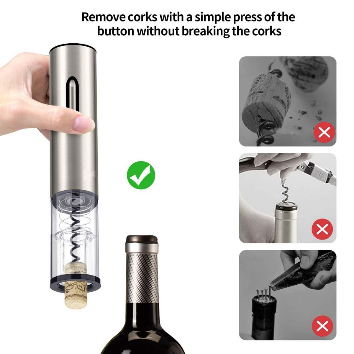 GENERICO - Equipo Electrico para Sacar el Corcho del Vino Automatico